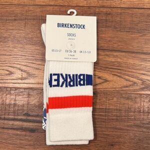 BRAND NEW! Men’s Birkenstock White Socks with Red and Blue Accents sz: 12-14